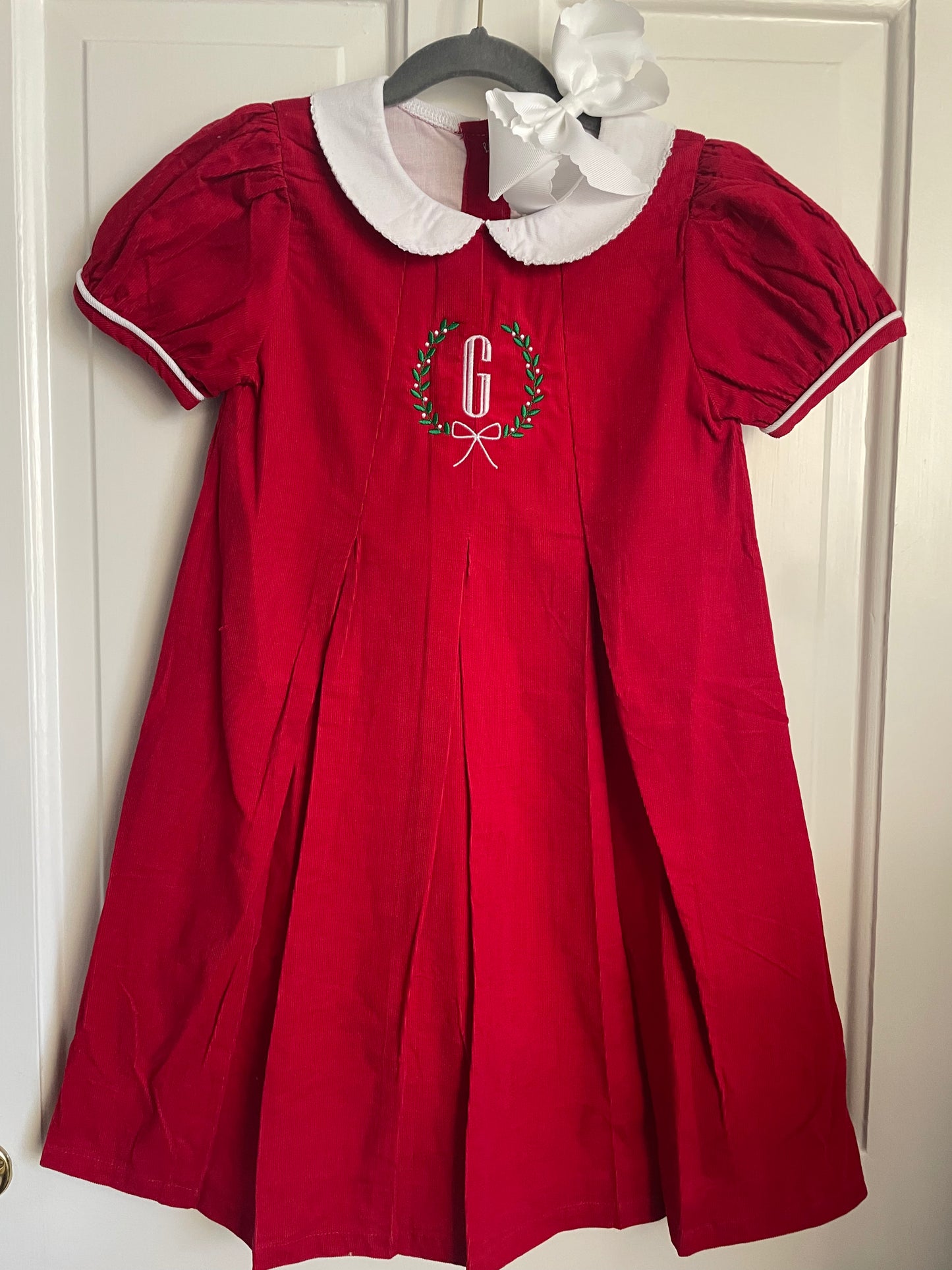 Pleated corduroy dress