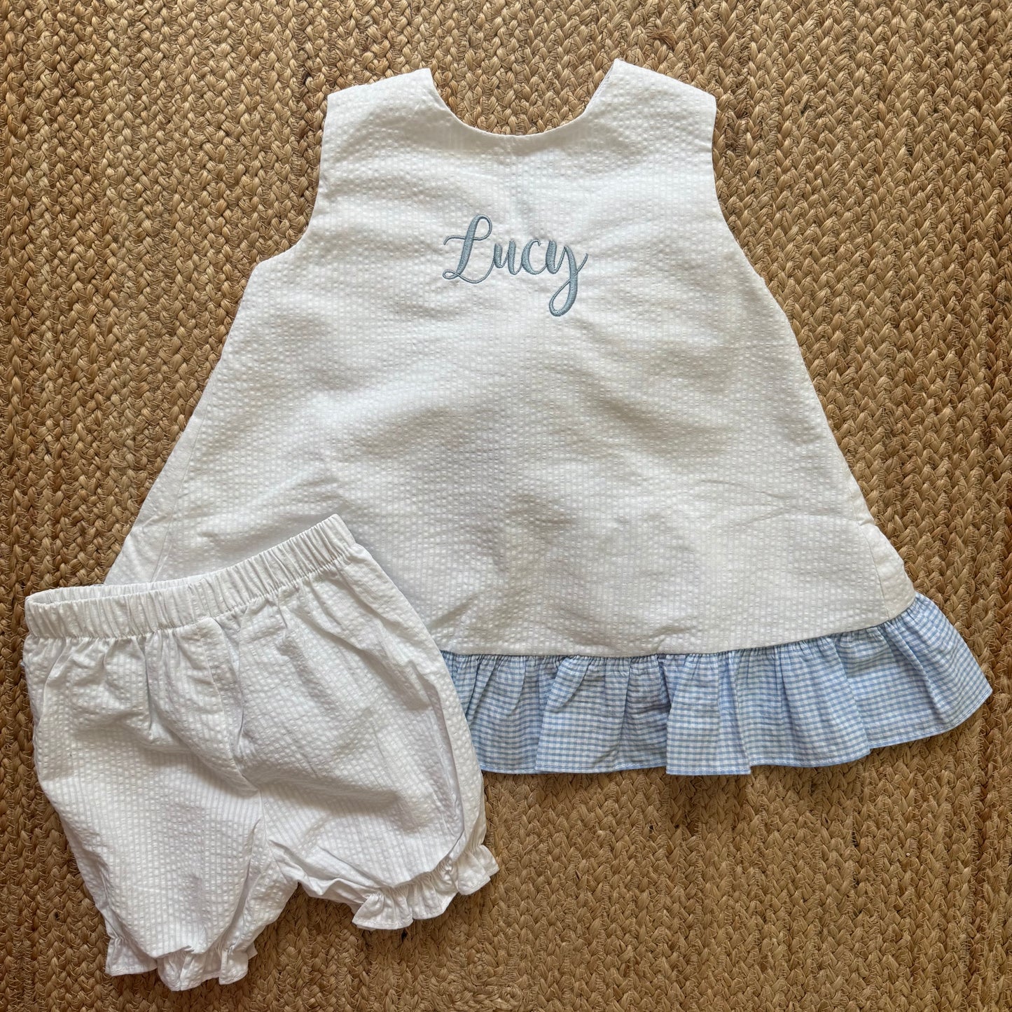 Seersucker Bow Back Bloomer Set