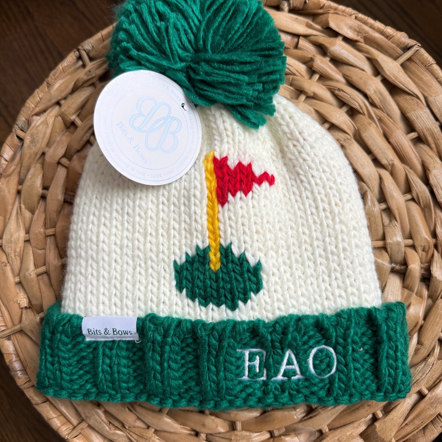 Golf flag bobble hat