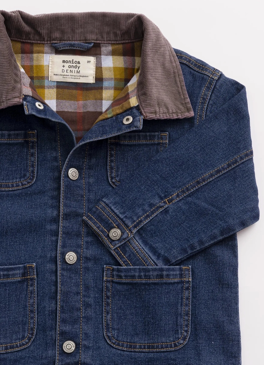 Little gents lined denim jacket