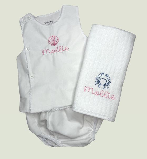 Diaper Set with picot trim