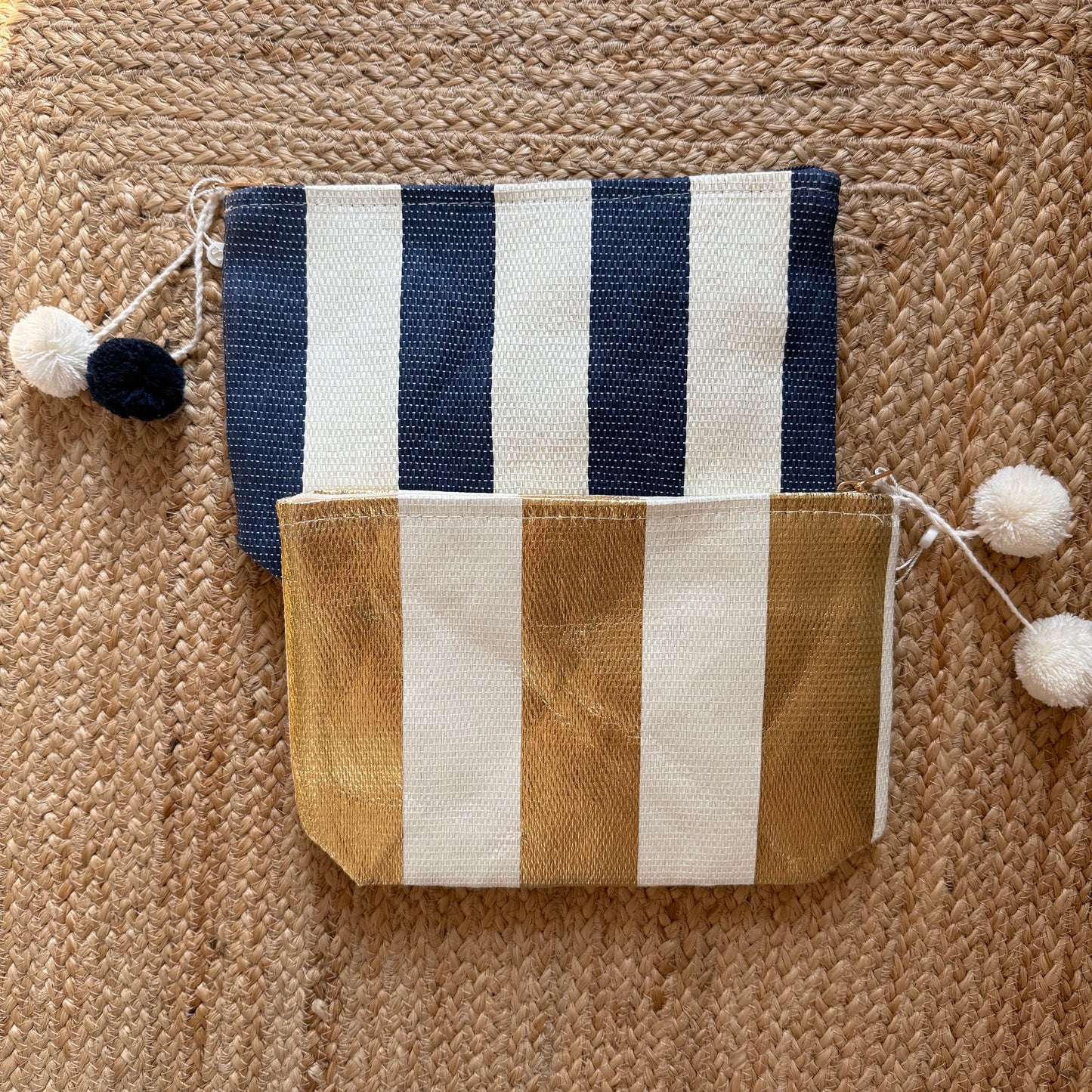 Caitlin Straw Zip Pouch