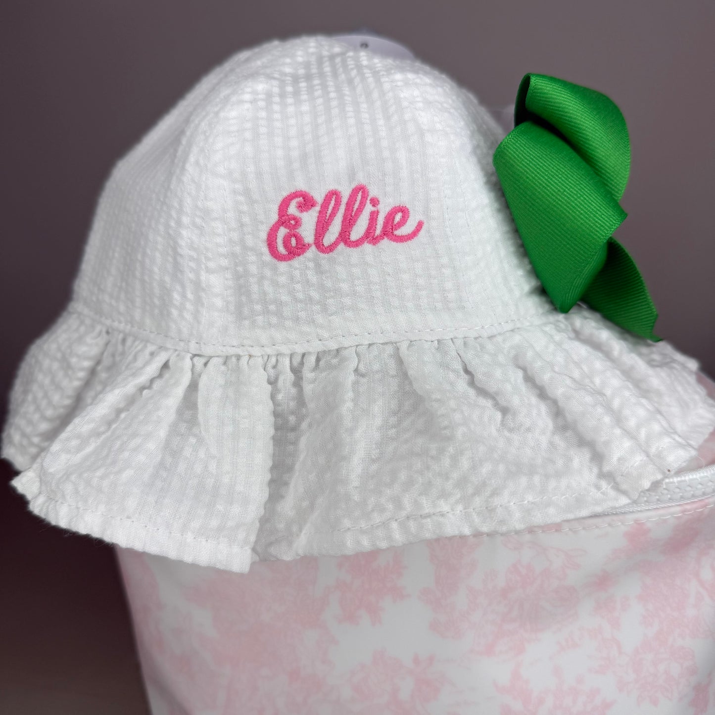 Girls Seersucker Sun Hat
