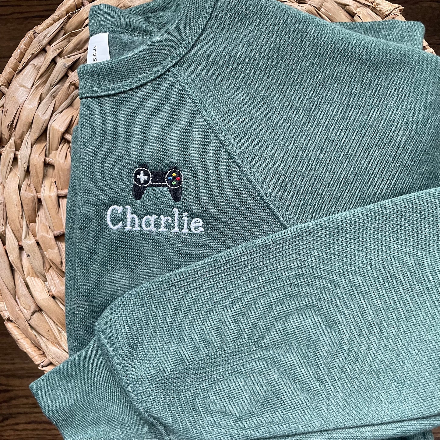 Youth sponge fleece crewneck (mini design included)