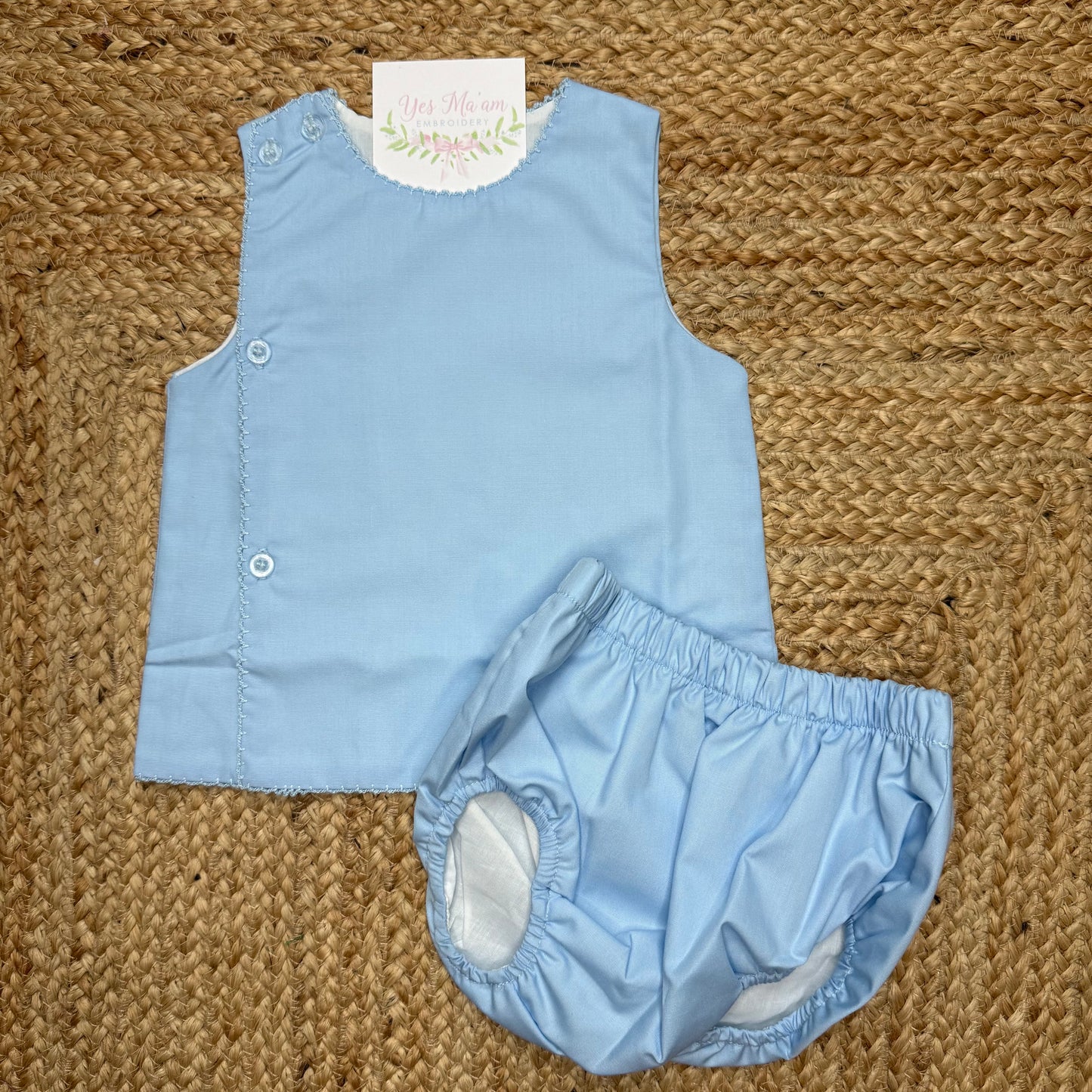 Diaper Set with picot trim