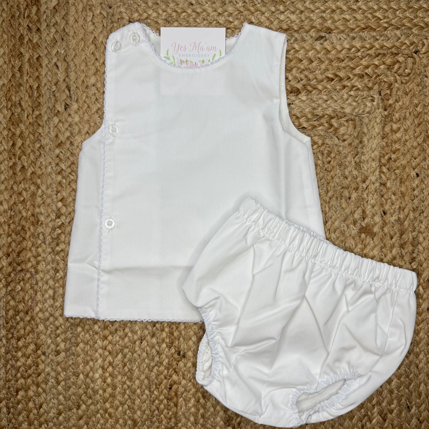 Diaper Set with picot trim