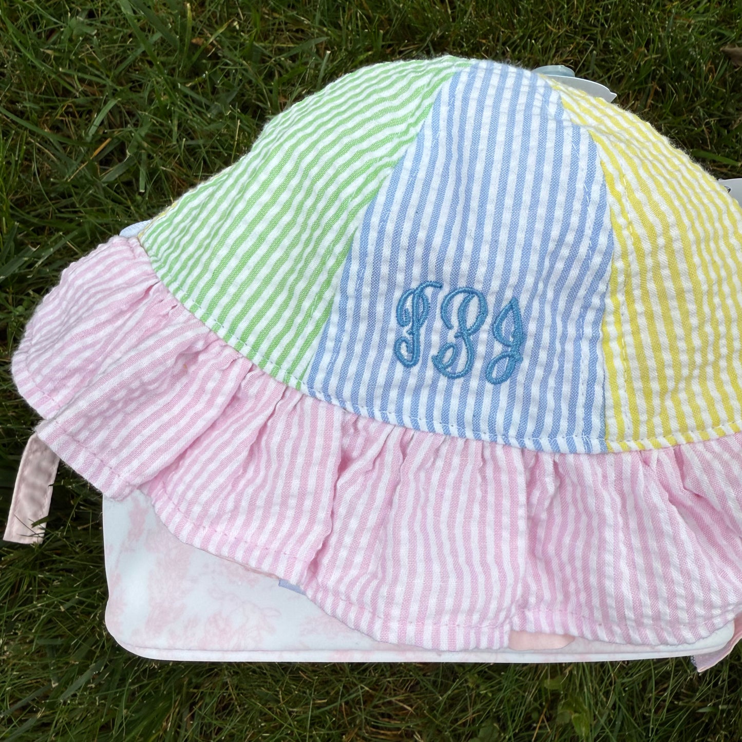 Girls Seersucker Sun Hat