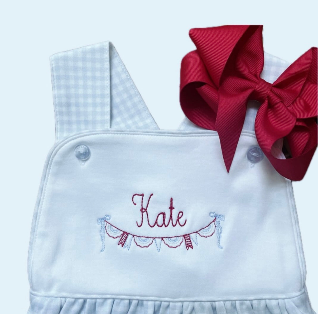 Blue gingham pima sun bubble