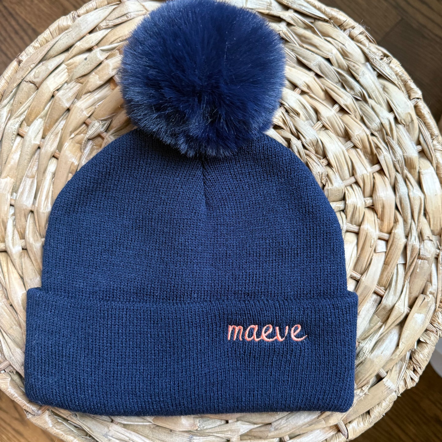 Navy toddler pom hat "Maeve"