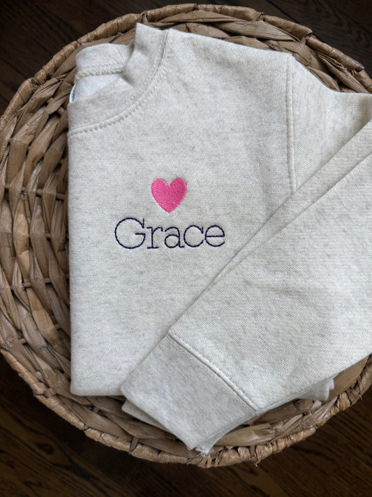 sample sale: 4T natural crewneck "Grace"
