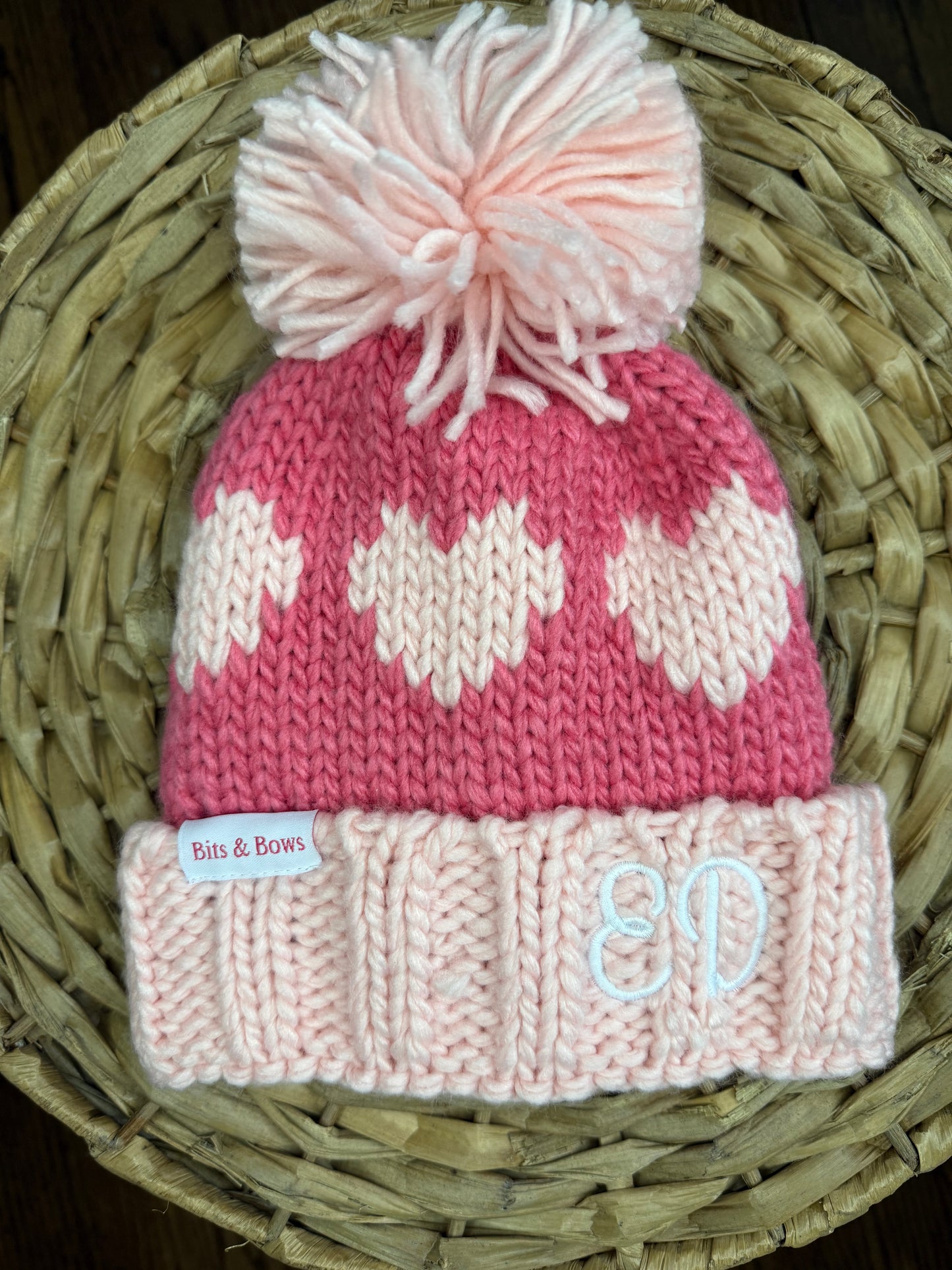 Hearts bobble hat