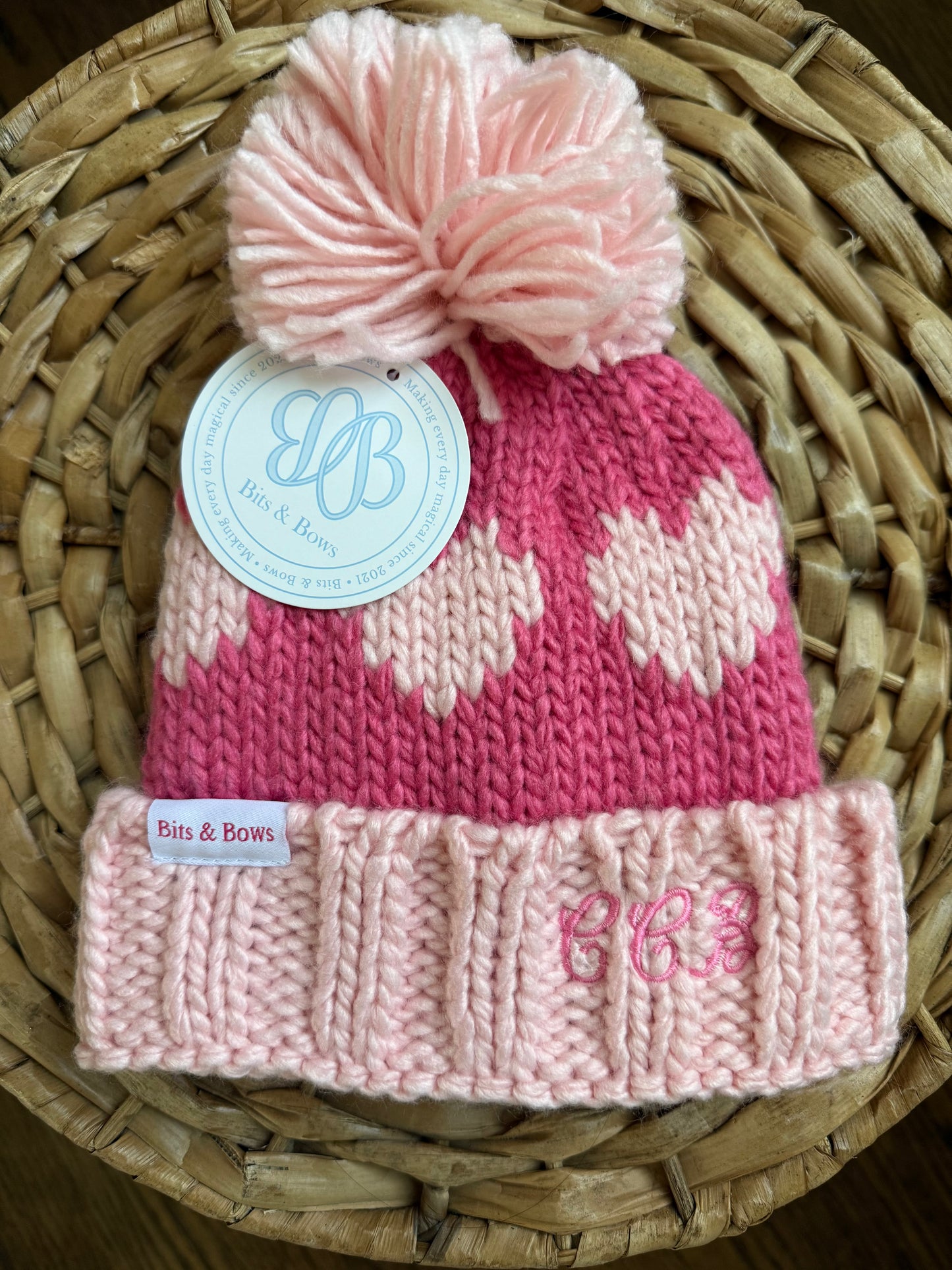 Hearts bobble hat