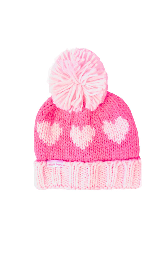 Hearts bobble hat