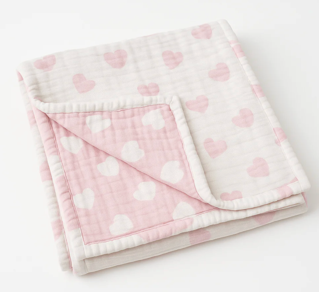 Hearts baby blanket