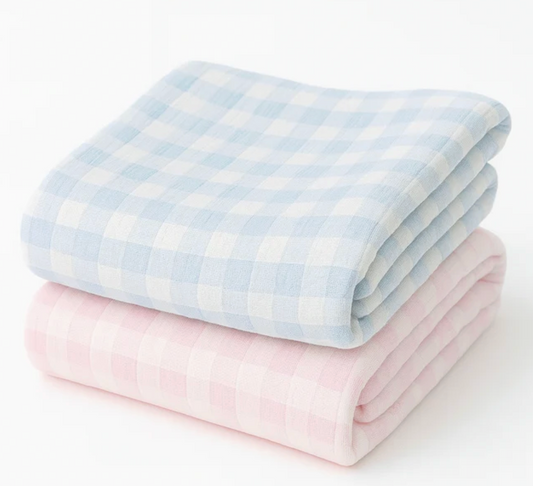 Gingham baby blanket