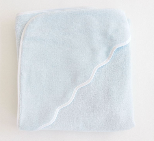 Hooded scalloped trim terry towel