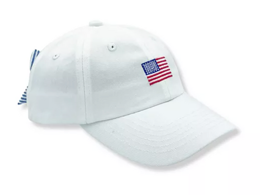 American flag girls youth bow baseball hat