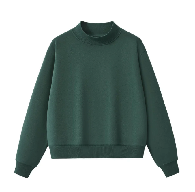Fleece Mock Neck Sweatshirt