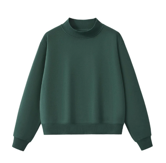 Fleece Mock Neck Sweatshirt