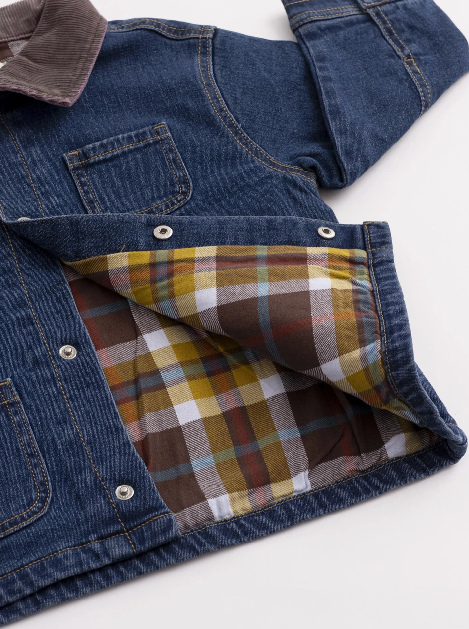 Little gents lined denim jacket