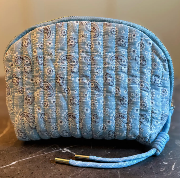 Quilted paisley cosmetic case