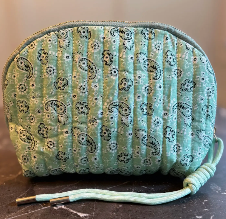 Quilted paisley cosmetic case