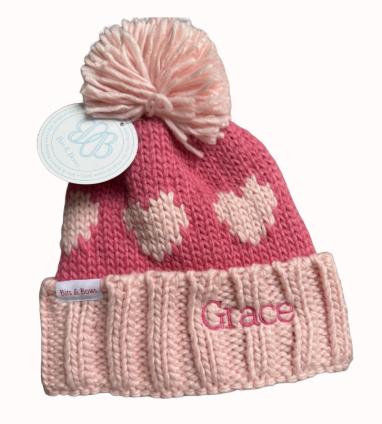 Hearts bobble hat
