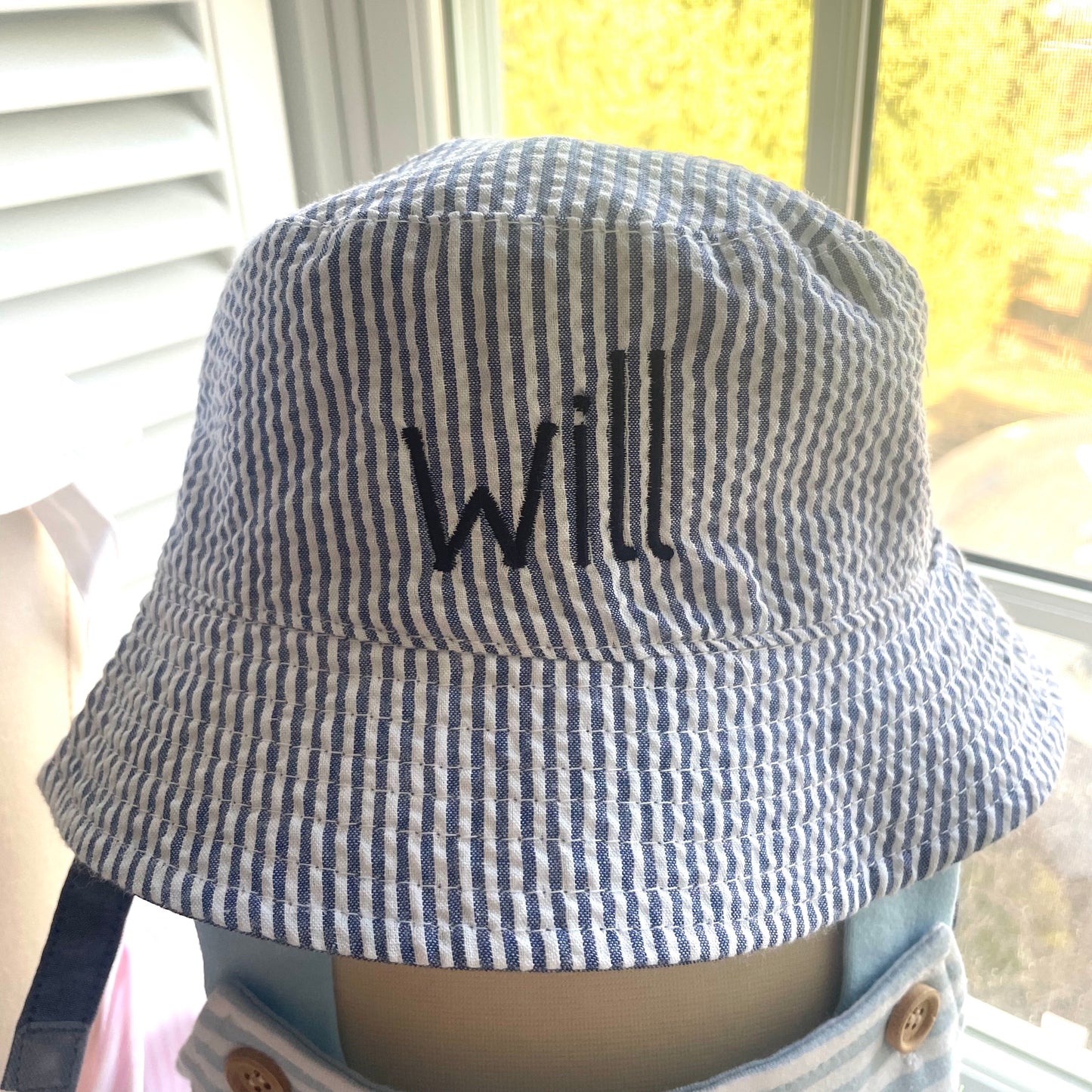 Boys Seersucker Sun Hat