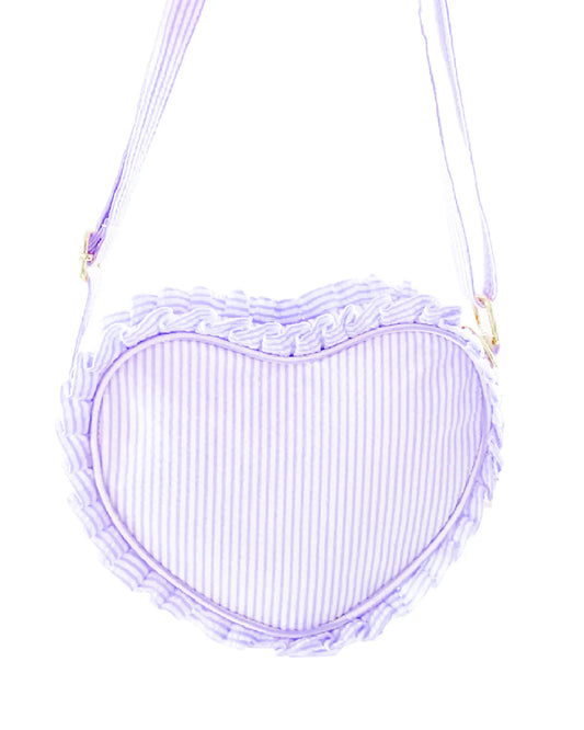 Ruffle trim heart purse