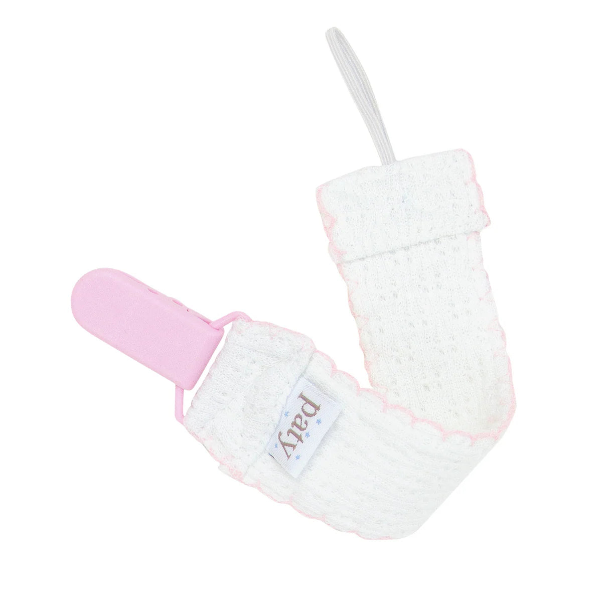 Knit pacifier clip
