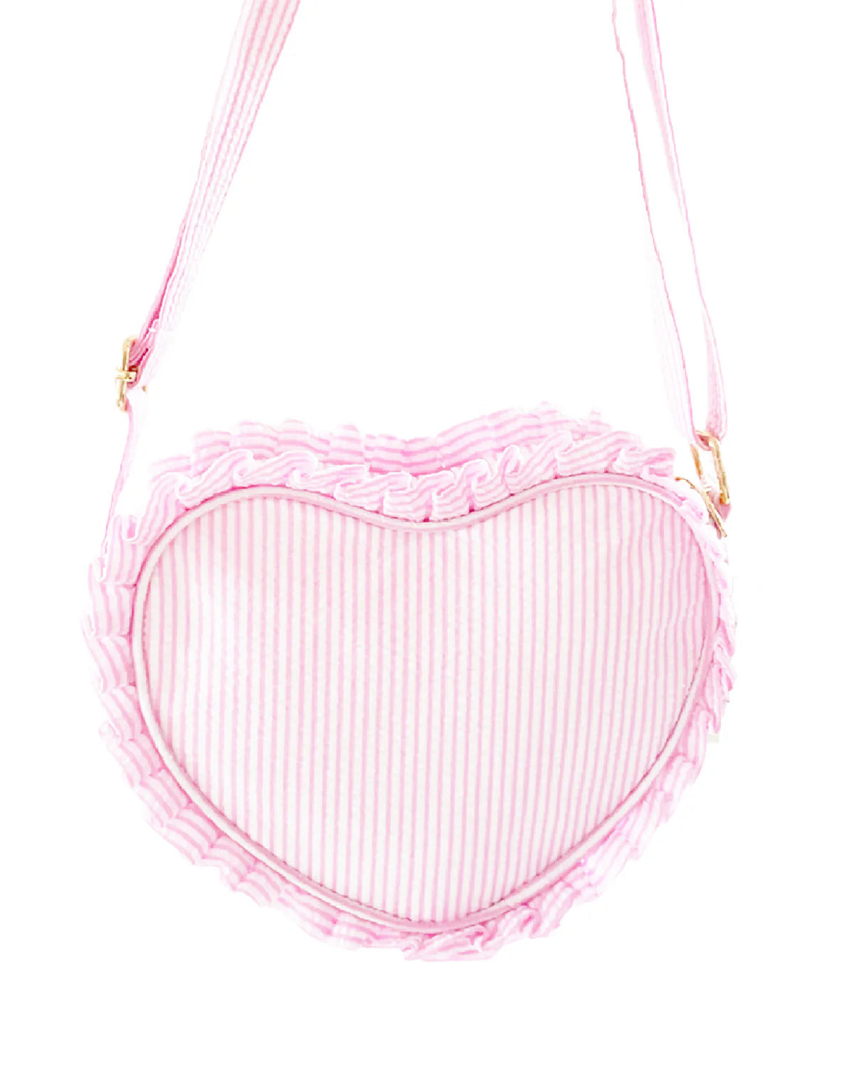 Ruffle trim heart purse