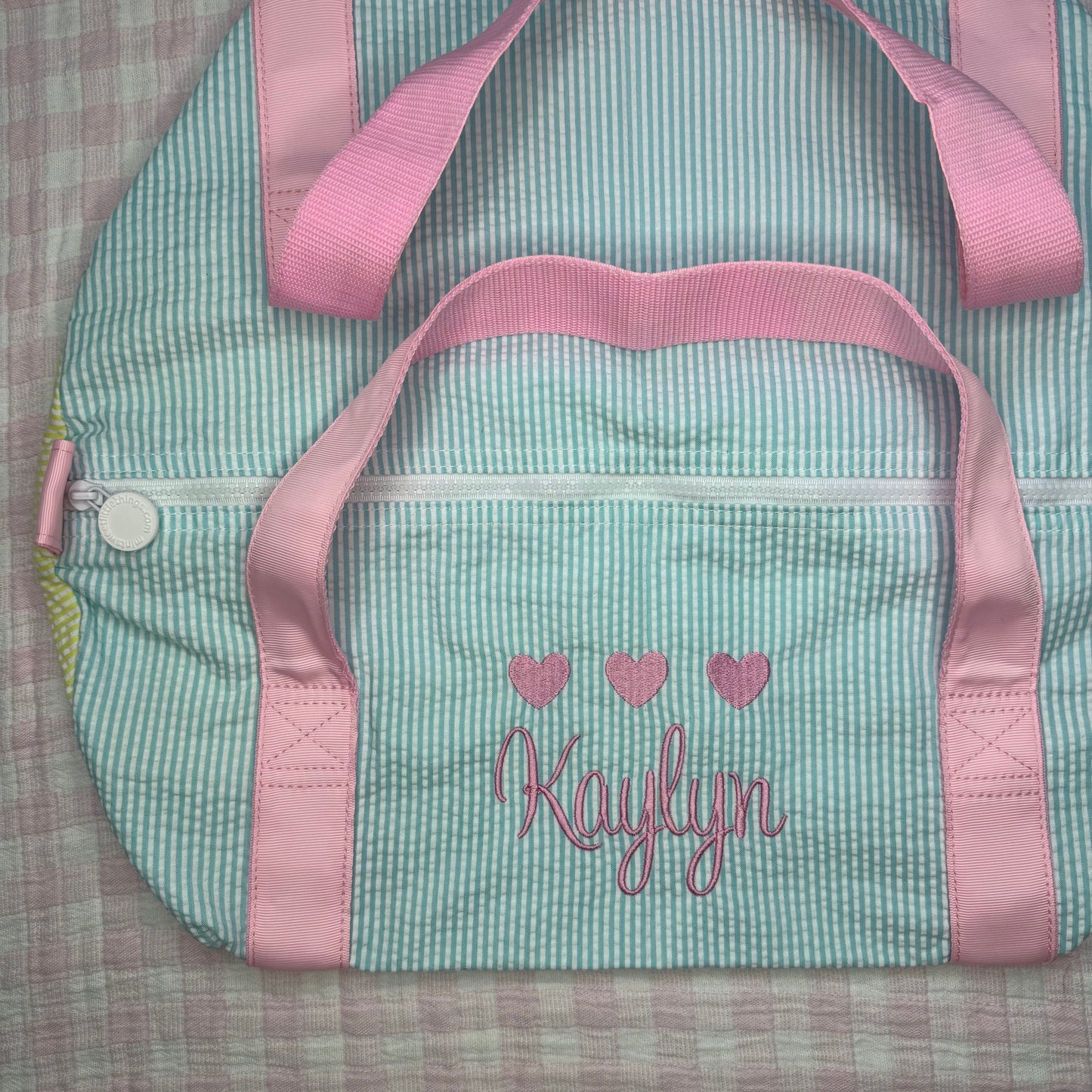 Seersucker duffel bag