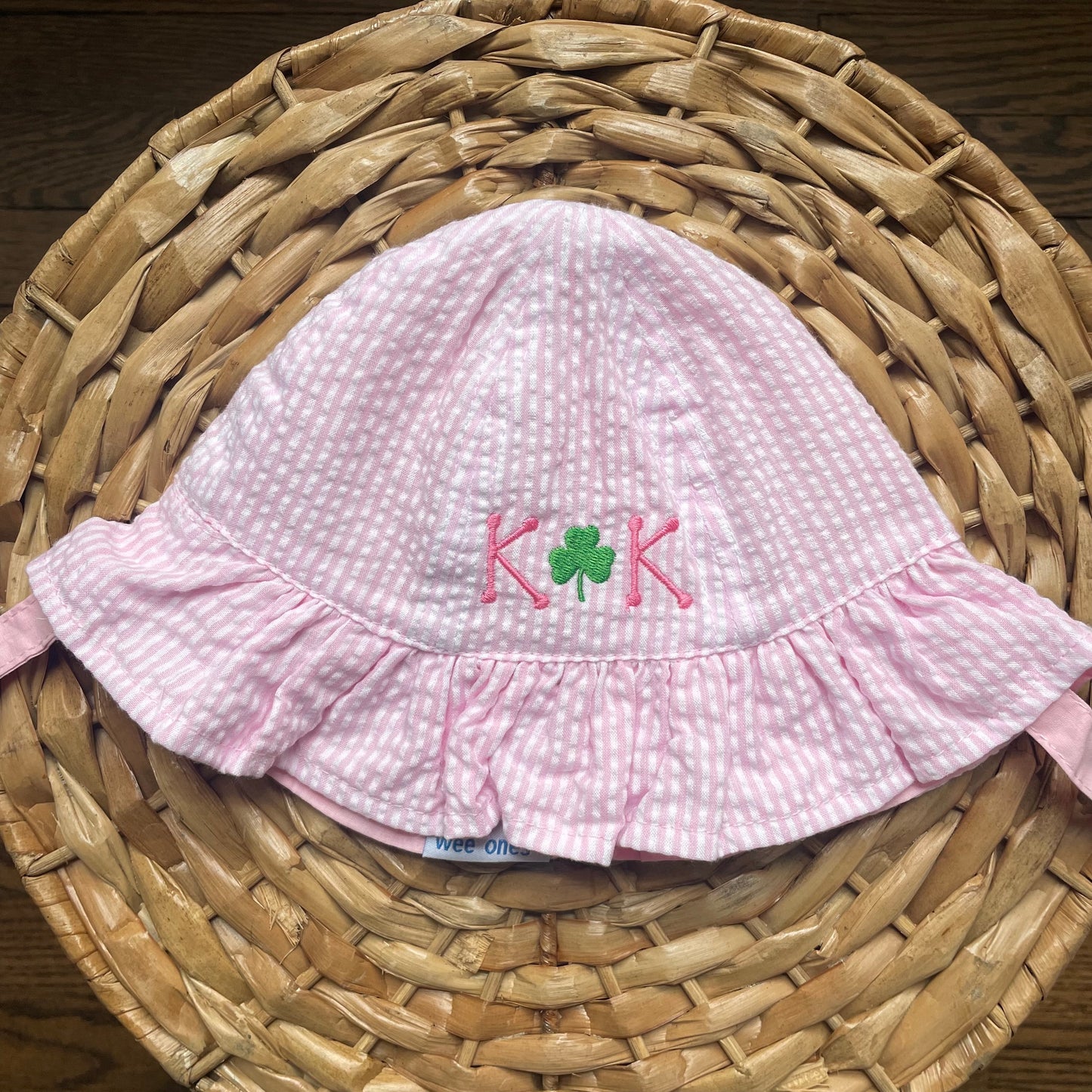 Girls Seersucker Sun Hat