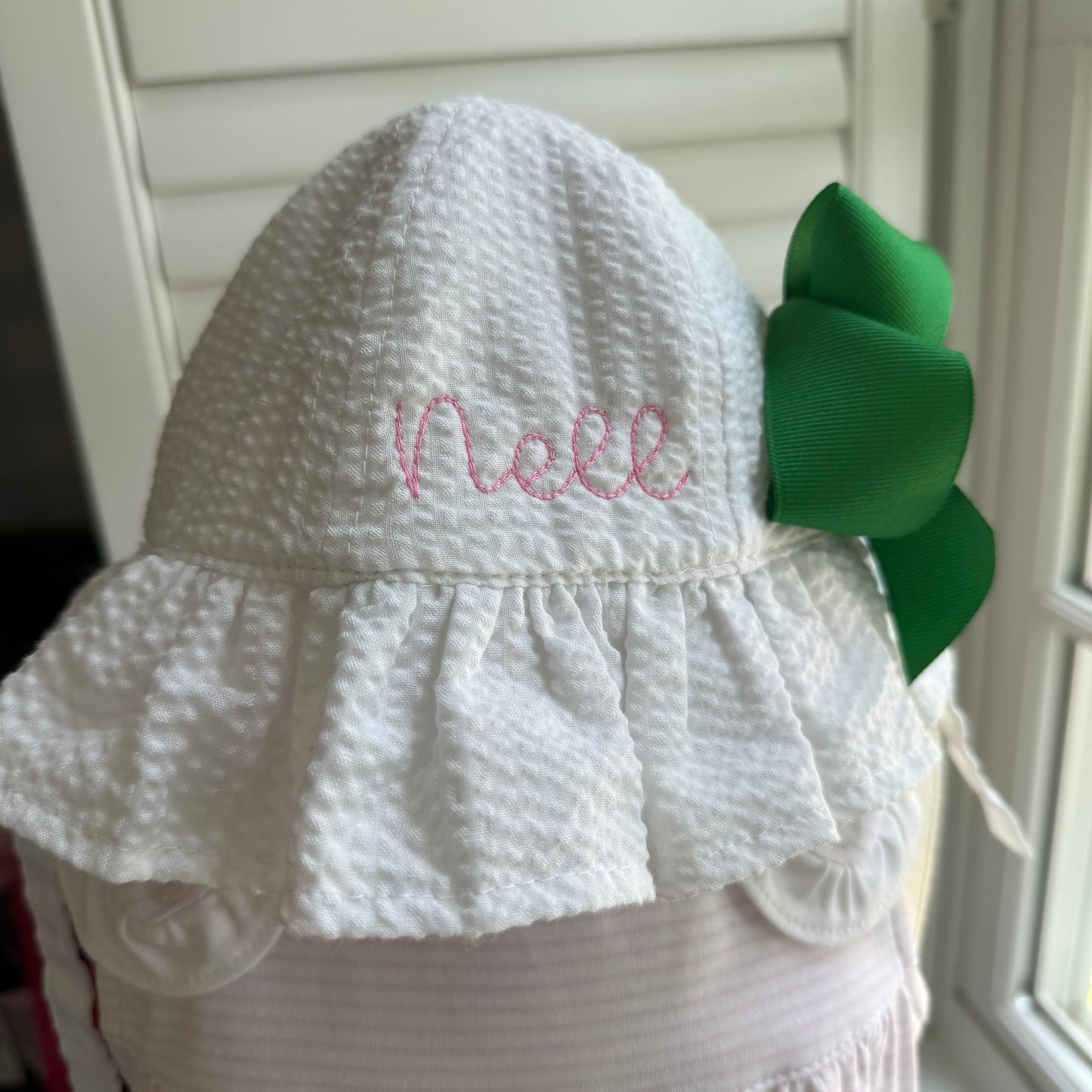 Girls Seersucker Sun Hat